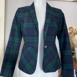 Banana Republic Green Navy Plaid Classic Blazer